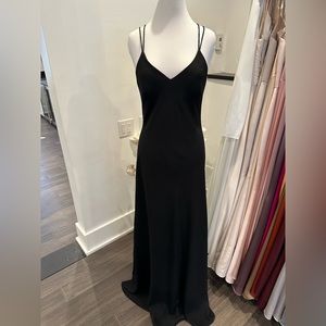 Hayley Paige- black crepe full-length gown